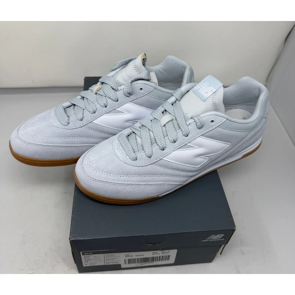 New Balance RC42 Grey White Suede Gum Sole‎ Sneakers Mens 9.5 Womens 11 NWOT